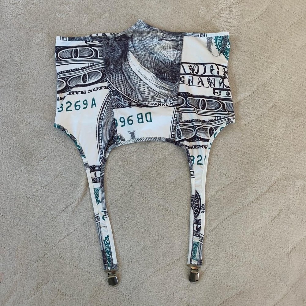 Women's Green and White Corset